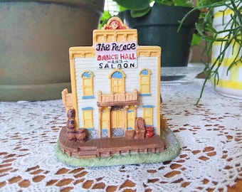 Liberty Falls Palace Dance Hall and Saloon 1996, Old West Figurine, Vintage Mini Building