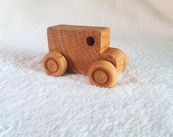 Vintage Small Wooden Truck, Retro Little Wood Vehicles