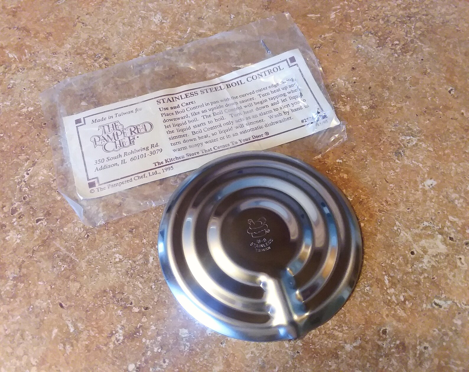 Pampered Chef Boil Control 2520 Stainless Steel Disc Vintage Etsy