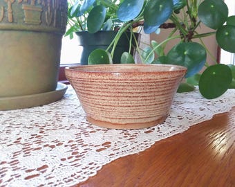 Pottery Bowl Rust and Beige, Speckled Stoneware, Ceramic Catchall Bowl, Glazed Earthenware Candy Dish