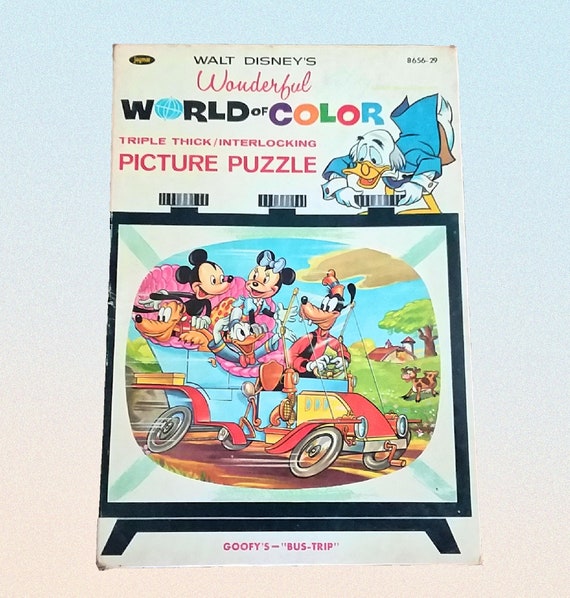 1960's Walt Disney Jigsaw Puzzle Goofy's Bus Trip Complete