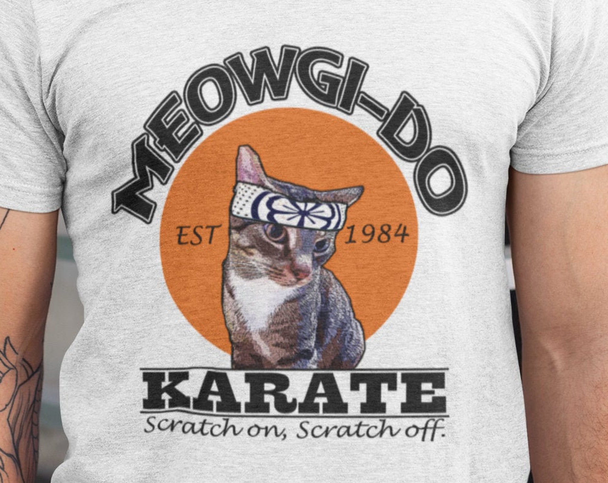 Discover Camiseta MEOWGI-DO Karate Kitty Gato Vintage para Hombre Mujer