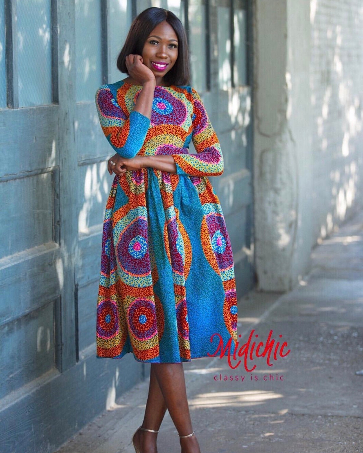 African Print Midi Dress Midi Dress for Women African - Etsy
