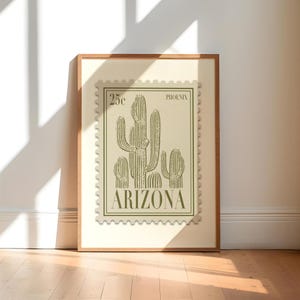 Arizona Briefmarke Druck Poster - Vintage Trendy Wohnzimmer Dekor - Schlafzimmer Wandkunst - Ästhetische Wohnung Digital Download
