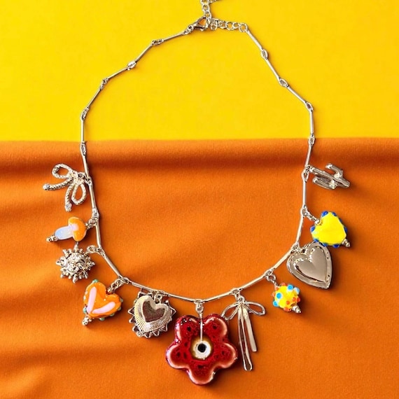 Collier Fantaisie Vintage – Métal Et Breloques