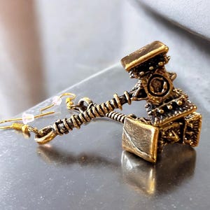 Dungeons and Dragons jewellery. DND jewellery. Barbarian war hammer earrings. Cleric war hammer 2” earring pendants.