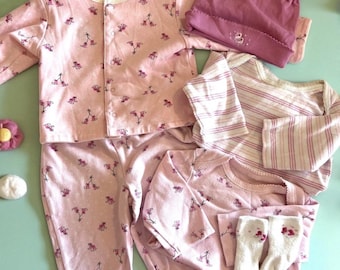Conjunto vintage para bebé de Gap: Chaqueta reversible, bodys, tallas de 3 a 6 meses.