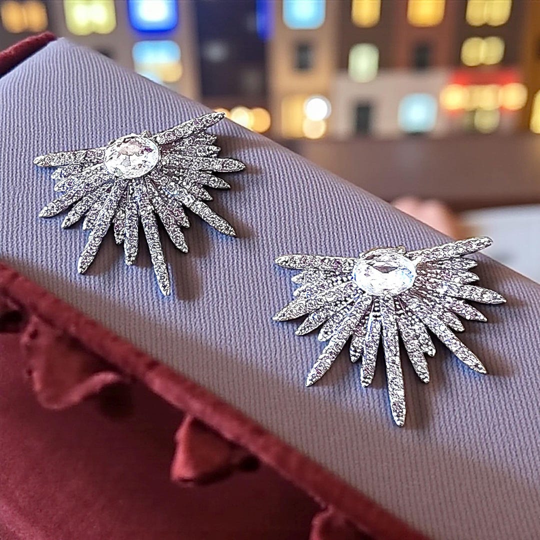 Art Deco Starburst Earrings - Etsy