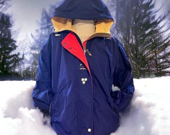 1980s Neon Ski Jacket | Medium | Ladies Puffer Cropped Coat
