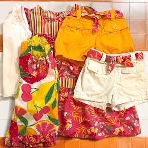 Vintage set of bright and colorful Hanna Anderson’s shorts, blouses, pants and tank. Hannas organic cotton just gets softer and softer. 2T