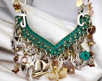 Sassenach Scotland Charm Necklace: Vintage Scottish Jewelry