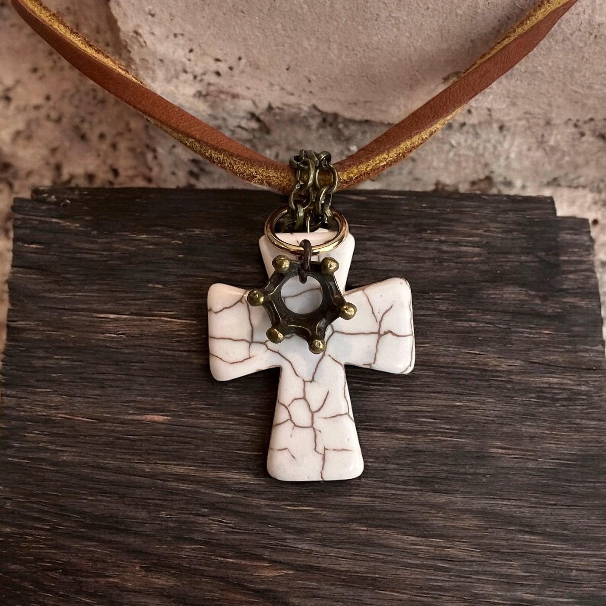 Collana girocollo con ciondolo a croce in stile gotico vintage con