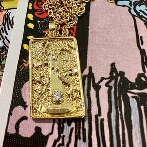 The Tower Tarot Card Necklace: Major Arcana Pendant