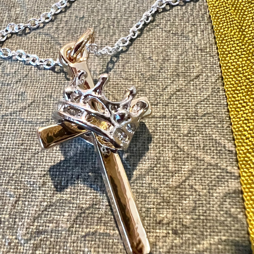 He is Our King Cross and Crown Necklace. Etsy
