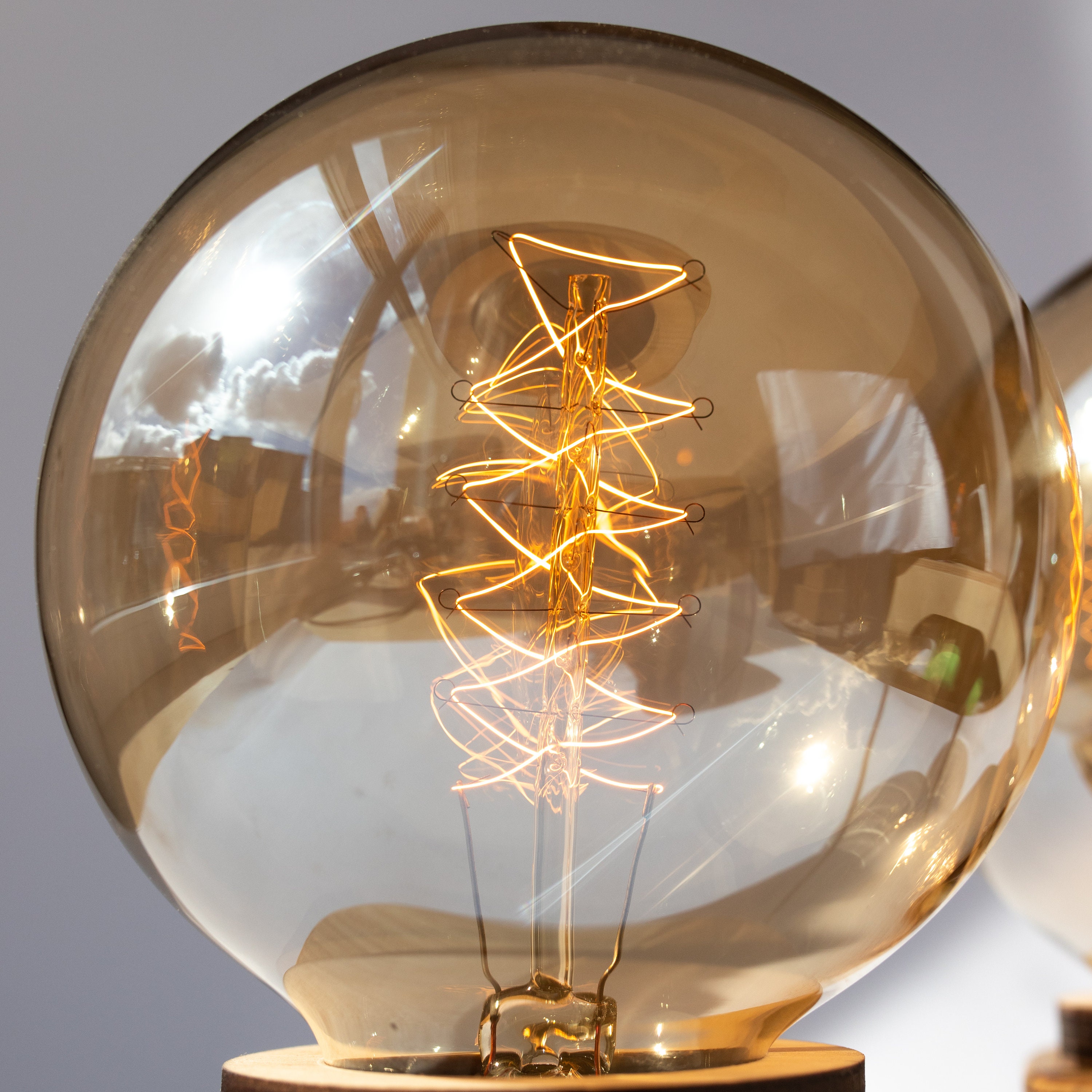 Wooden Table Edison Lamp / Night Bedside Lamp | Etsy