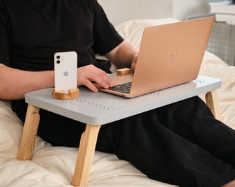 Laptop Lap Desk – Wooden Laptop Stand for Bed & Sofa | Home Office, Ergonomic Desk