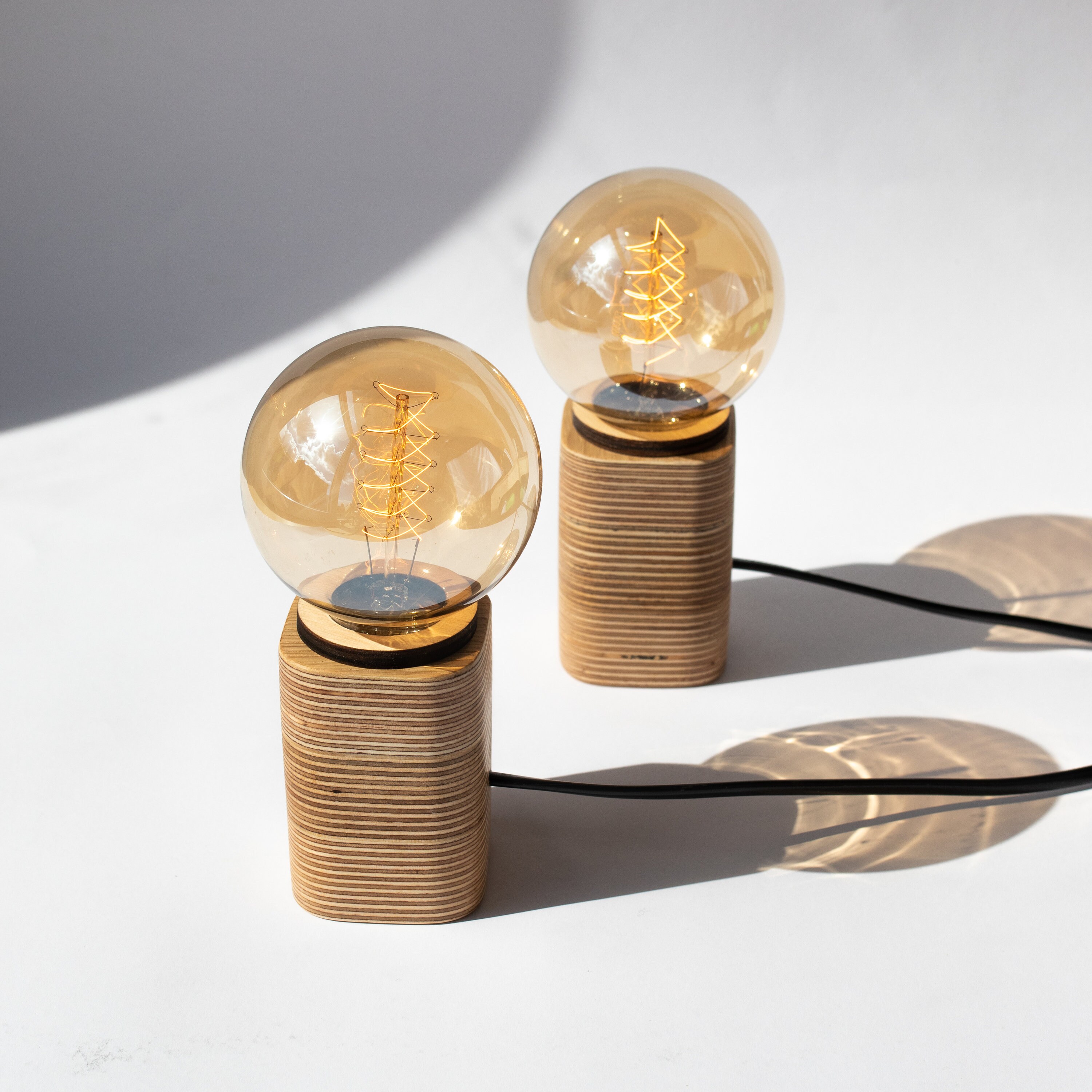 Wooden Table Edison Lamp / Night Bedside Lamp | Etsy