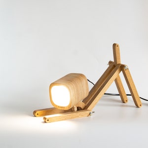 Dog lamp, Animal nursery decor, Montessori furniture, desk lamp, table lamp, bedside lamp, cute lamp, small lamp funky lamp wood lamp wooden image 7