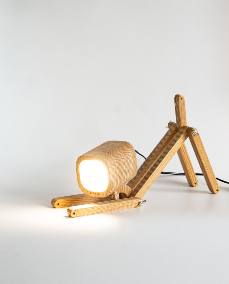 Dog lamp, Animal nursery decor, Montessori furniture, desk lamp, table lamp, bedside lamp, cute lamp, small lamp funky lamp wood lamp wooden image 7