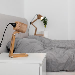 Reading Lamp, Bedside reading light, Wooden Reading lamp, Bedside Lamp, Nightstand Reading Lamp, Wood Table light, Book Reading Lamp