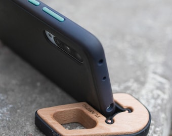 Beech Wood Phone Stand, Landscape Orientation