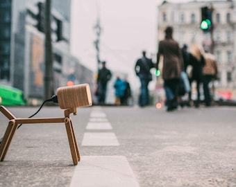 Wooden Dog Table Lamp – Design Gift for Dog Lovers & Modern Interiors
