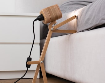 Wooden Desk Lamp Gift – Adjustable Reading Light for Book Lovers | Cozy Home Office Decor