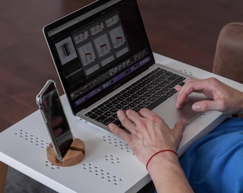 Adjustable Wooden Laptop Desk – Portable Bed Table, Home Office