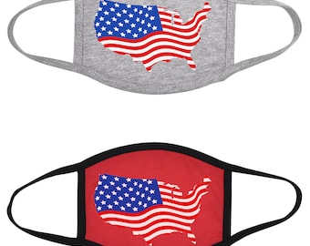 Made in USA-American Flag(4PCS in 1 Pack),Goblin-Reusable-Washable-Cotton-Black- White-Grey-Red-Face Mask-Ship Next Day