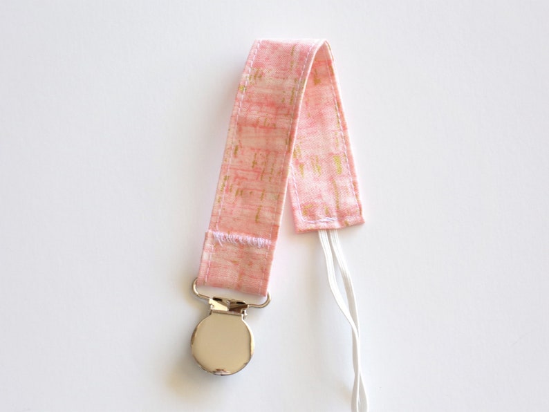 Metallic Baby Girl Grey Pink Dummy Clip Paci Clip Fabric Pacifier Clip You Choose Newborn Turquoise Handmade Soother Clip