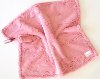 Baby Girl Minky Blanket, Pink Minky Baby Blanket, Security Blanket, Pink Minky Lovey, Newborn Minky Blanket, Baby Shower Gift, Small Blanket