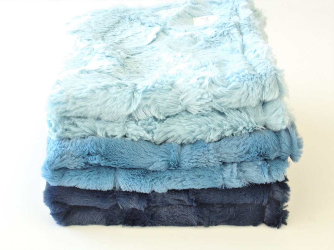 Minky Blanket Blue Double Minky Blanket Blue Lovey Etsy