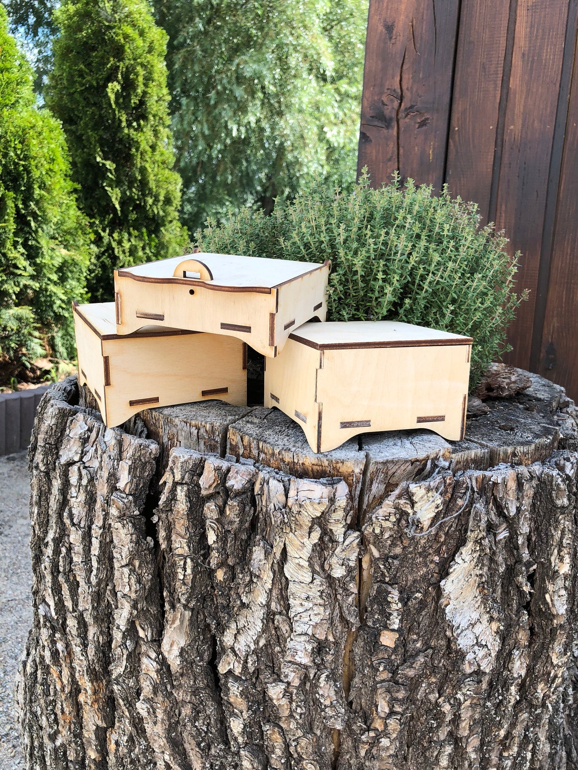 3 Small Wooden Square Unfinished Keepsake Boxes Cutouted From Etsy