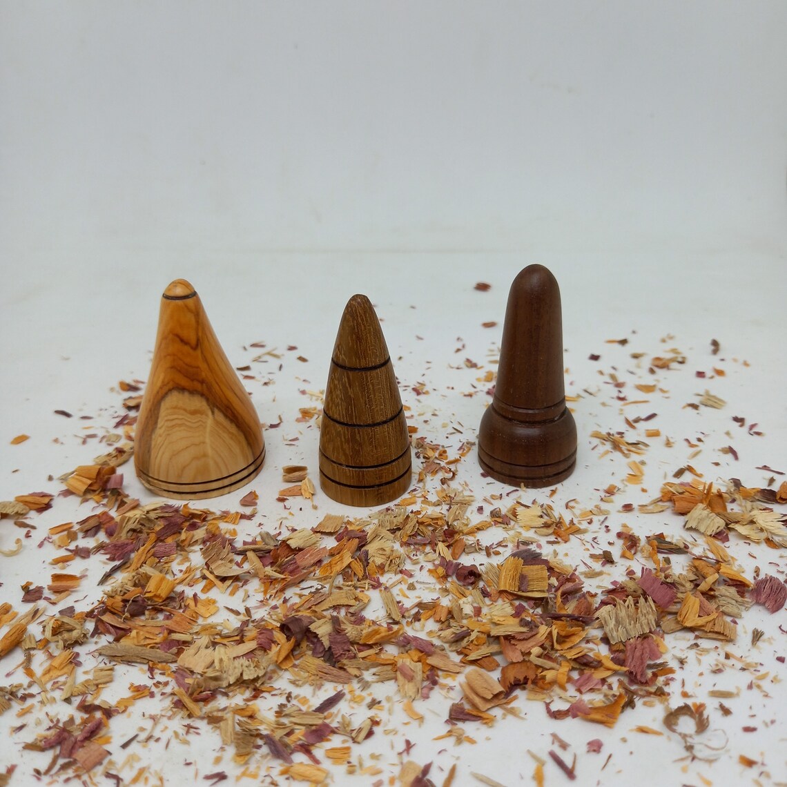 Wooden Ring Cones Handmade Set Of Three Etsy.de