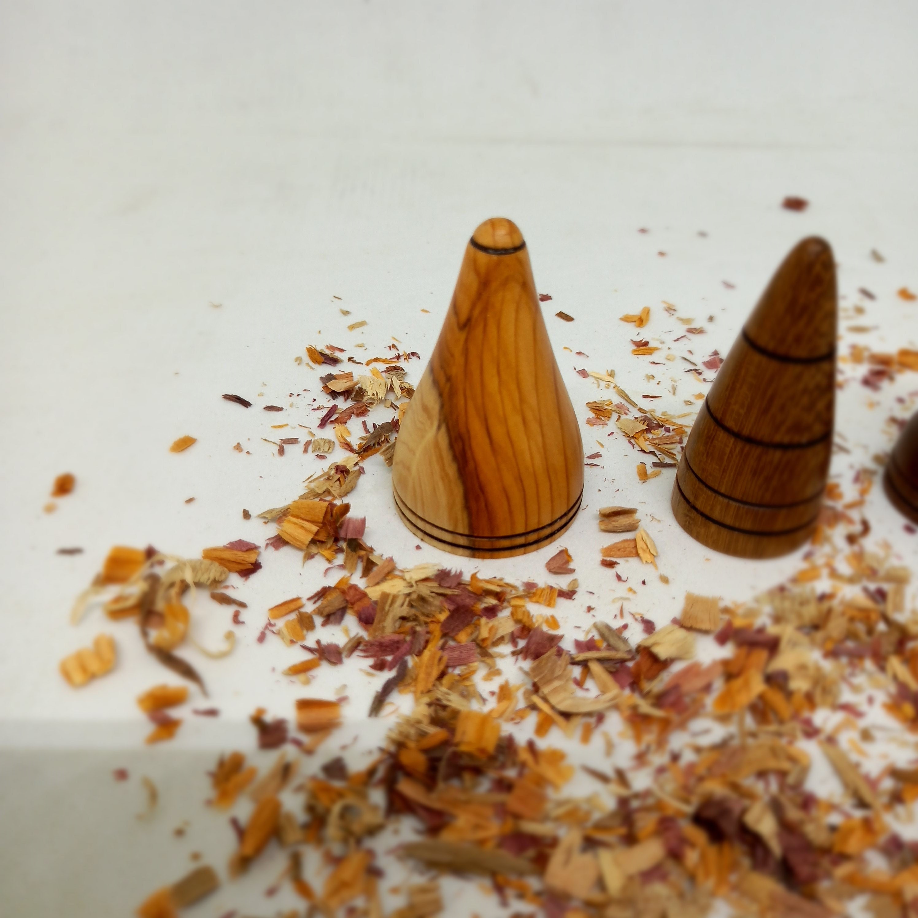Wooden Ring Cones Handmade Set Of Three Etsy.de