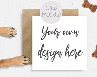 Square Card Mockup Etsy