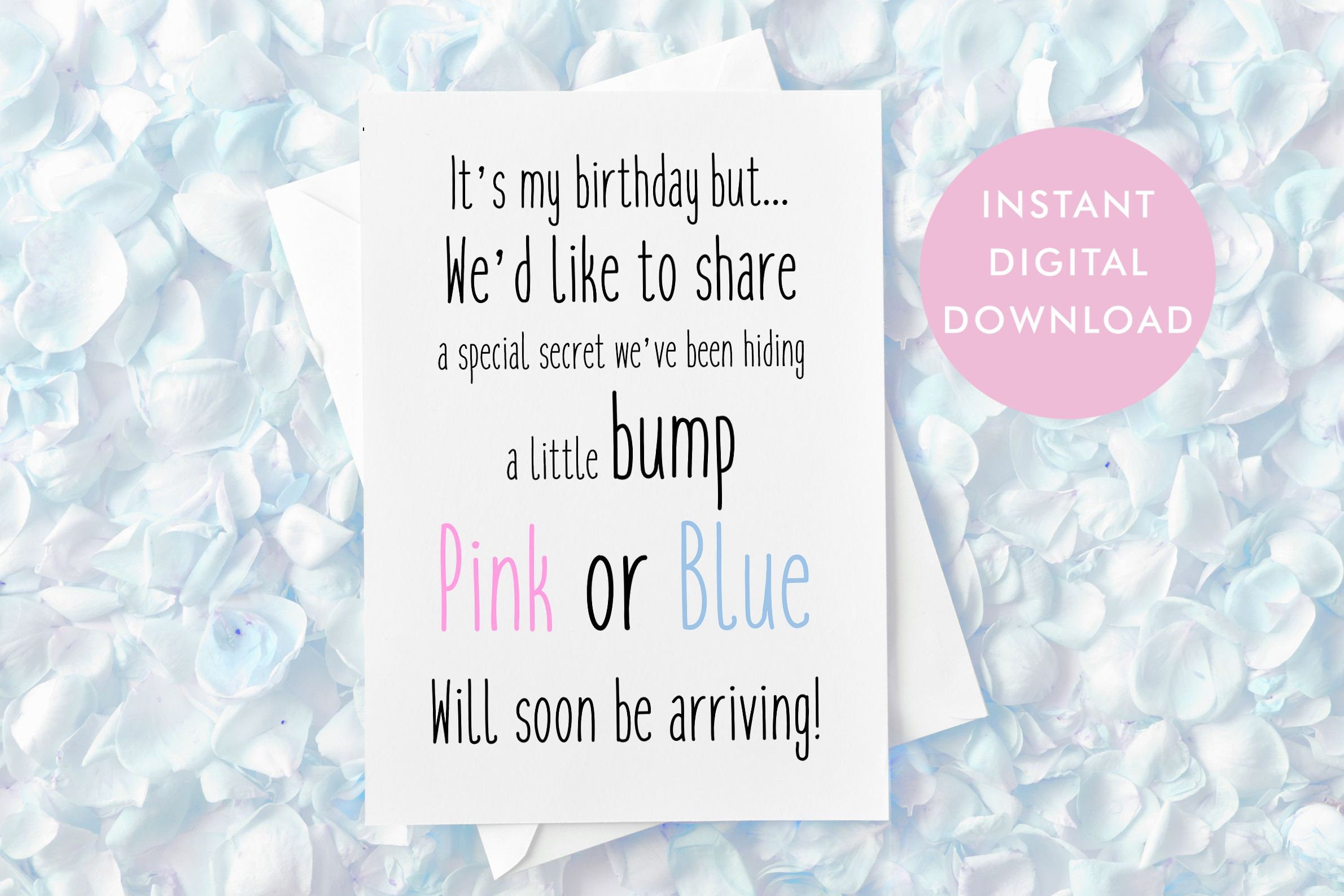 Printable it's my BIRTHDAY Pregnancy Announcement Card Mum Etsy