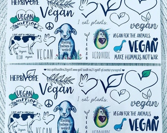 Herbivore - Two vegan temporary tattoo sets. Vegan temporary tattoos. Zero waste. Vegan transfers. Vegan gift ideas.