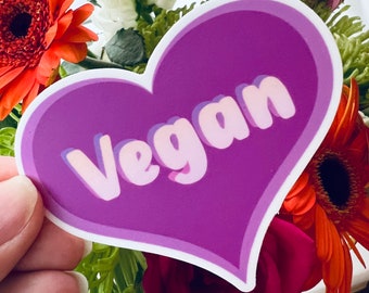 Vegan - vinyl stickers. Vegan heart.