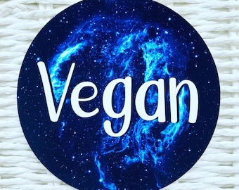 Car sticker: Vegan galaxy  - vegan static cling ons. Vegan car sticker.