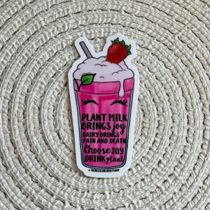 Plant shake - vegan vinyl sticker. Dairy free.