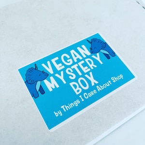 Vegan mystery boxes. Vegan surprise box. Vegan Gift Ideas.