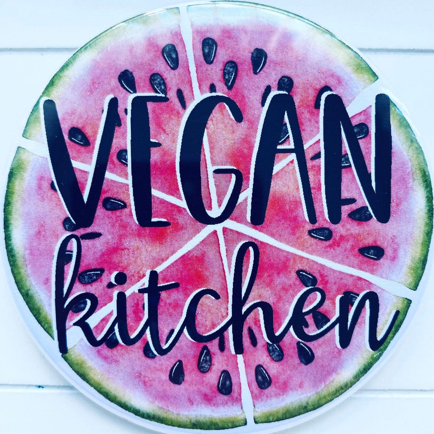 Large Vegan Kitchen Fridge Watermelon. Vegan Etsy