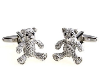 Silver Bear Cuff Links