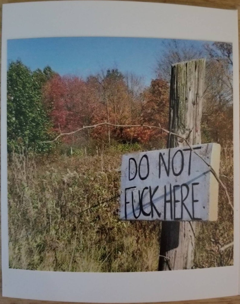 Funny greeting card for adults do not fuck here sign for whores Mature card.