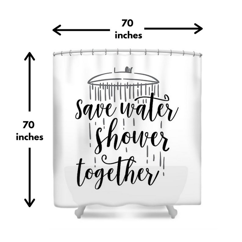 Farmhouse Shower Curtain / Save Water Shower Together / Etsy