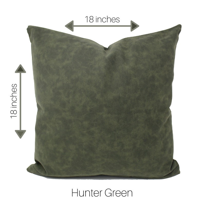 Faux Leather Throw Pillow Covers / Cognac Tan Navy Blue and Etsy