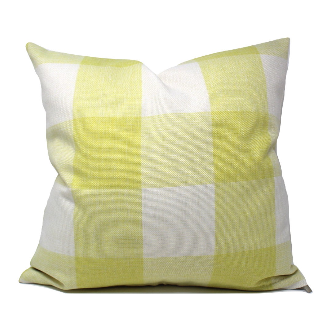 Yellow and White Buffalo Plaid Pillow Cover / Farmhouse Decor - Etsy