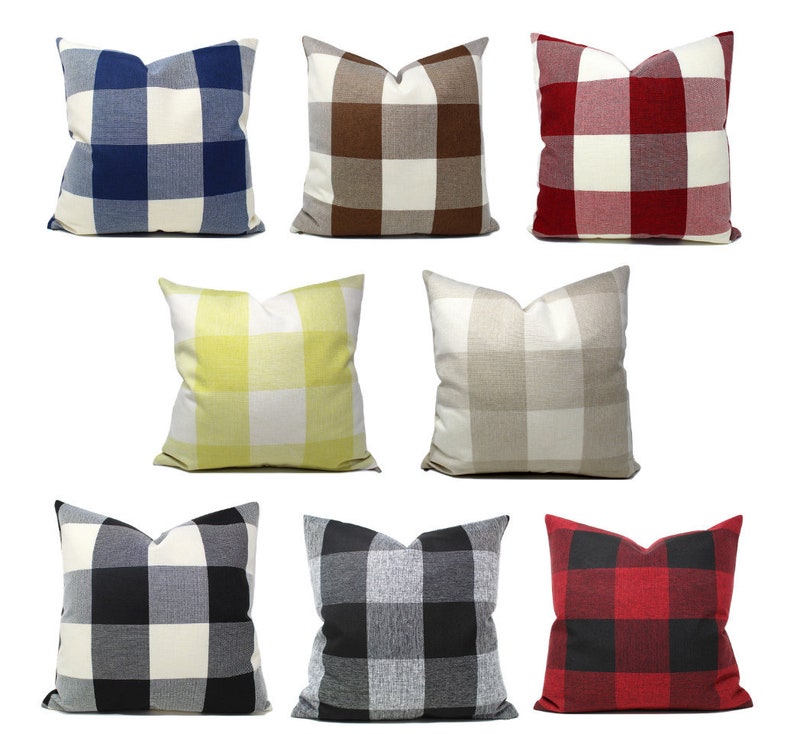 Buffalo Plaid Pillow Covers / Farmhouse Decor / Farmhouse Etsy