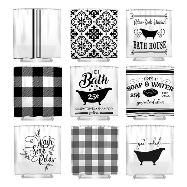 Farmhouse Shower Curtains Etsy
